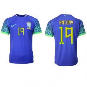 Brasilien Antony #19 Bortatröja VM 2022 Kortärmad